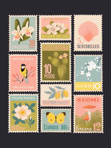 Plakat "Znaczki pocztowe"