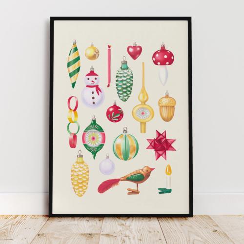 Plakat "Bombki PRL" jasne tło