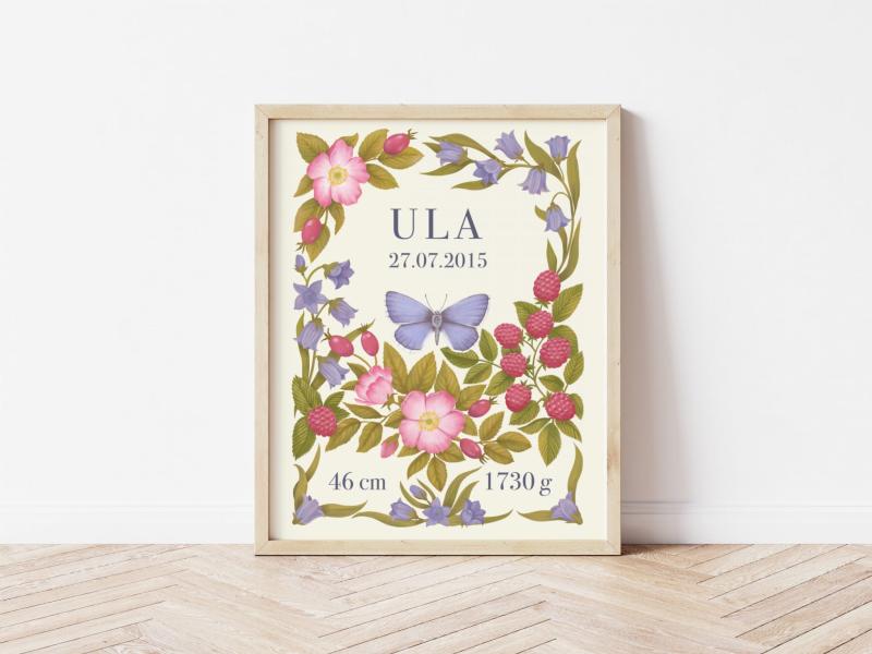 Metryczk kwiatowa drewniana ramka.jpg