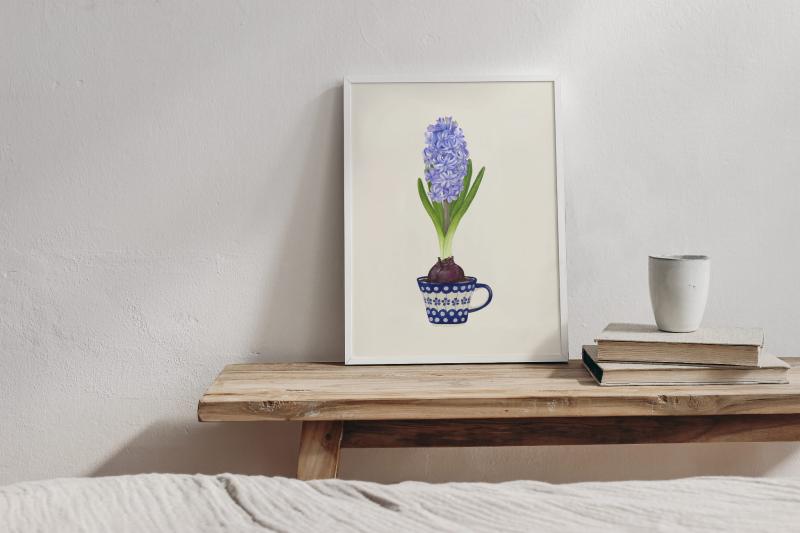 Hiacynt plakat botaniczny sypialnie.jpg