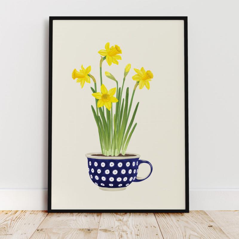 Narcyzy plakat botaniczny czarna ramka.jpg
