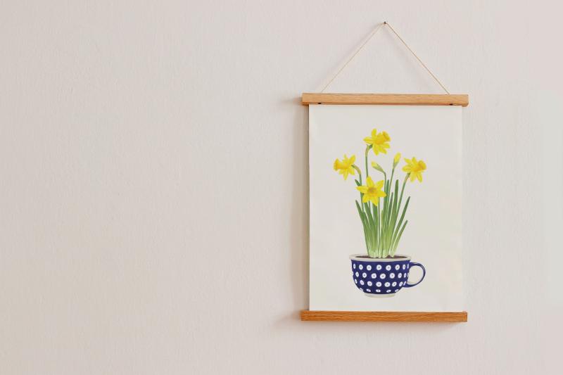 Narcyzy plakat botaniczny listewki.jpg