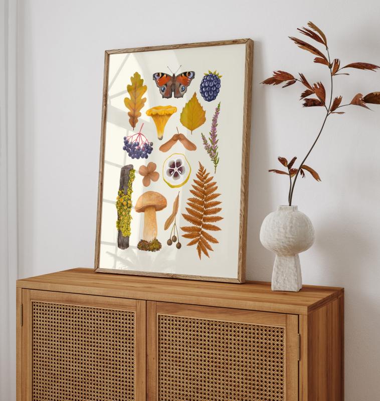 Babie lato plakat wazon liście.jpg